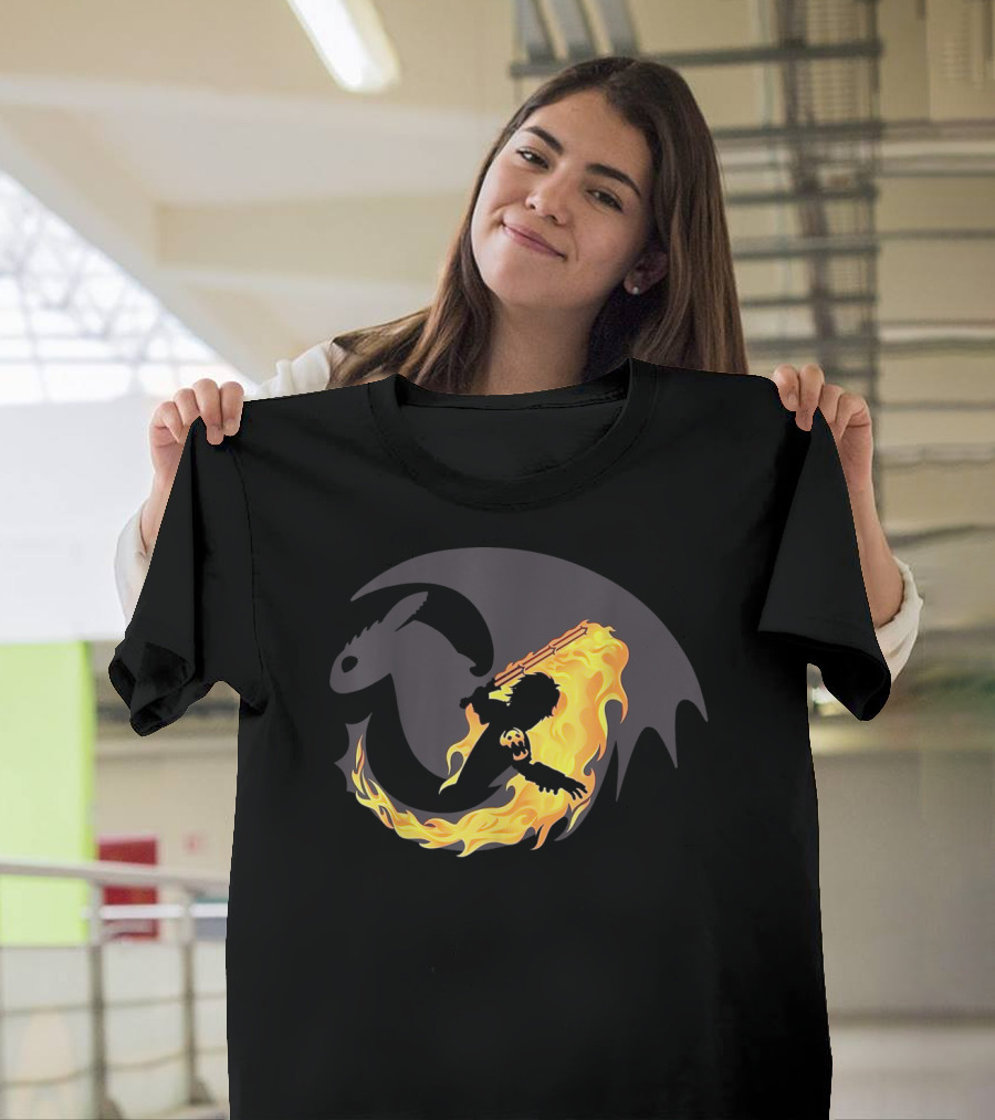 Funny Dragon How to Train Your Dragon with Flaming Rider T-Shirt