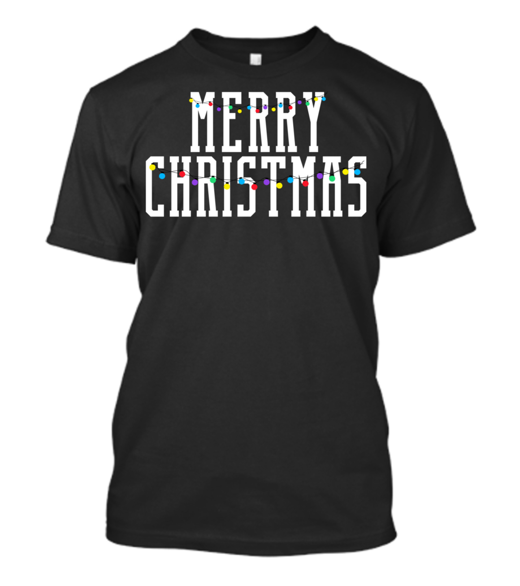 Merry Christmas Funny Red Season Lights Adults T-Shirt