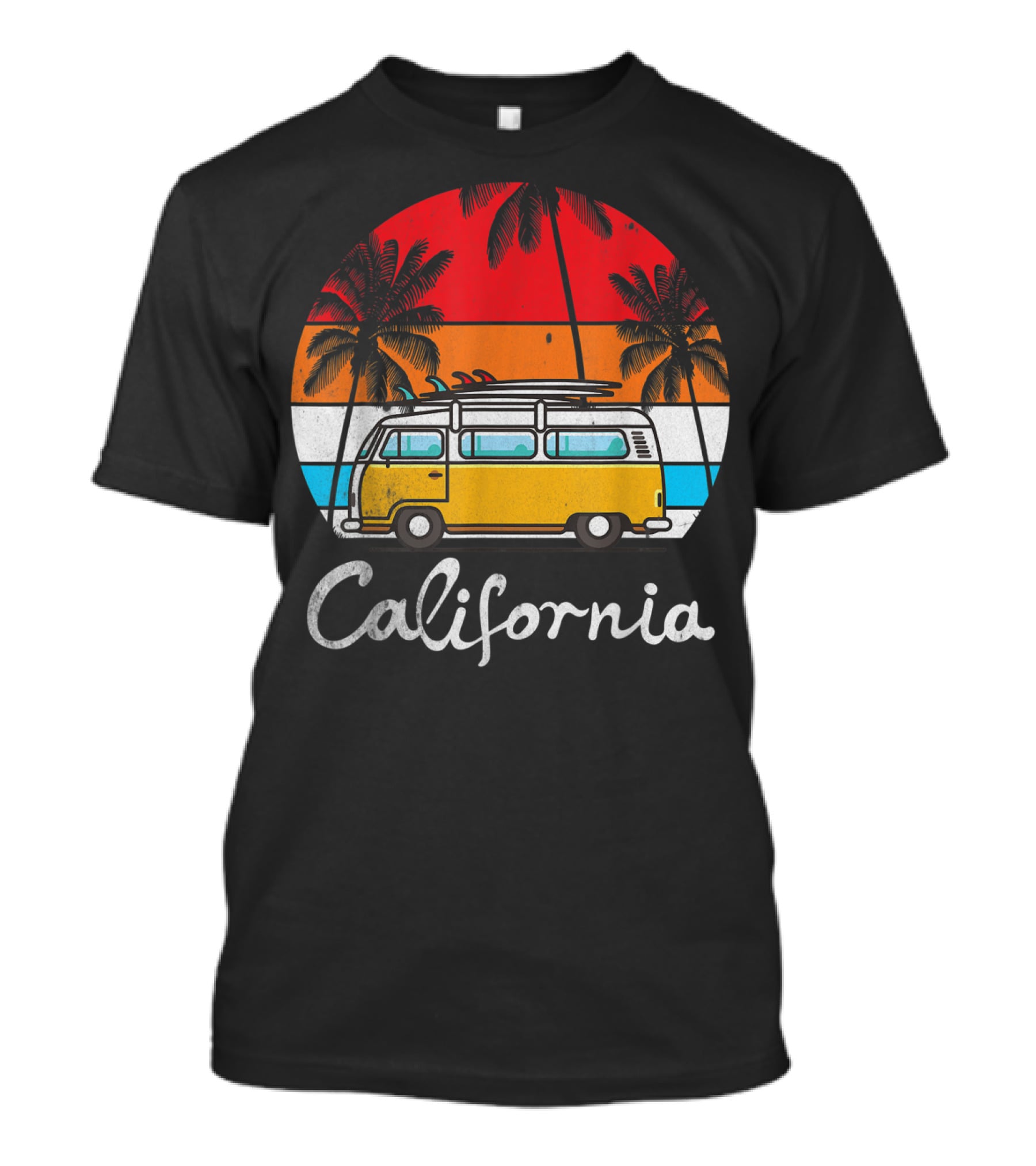 California Surf Van Vintage Sunset Retro T-Shirt