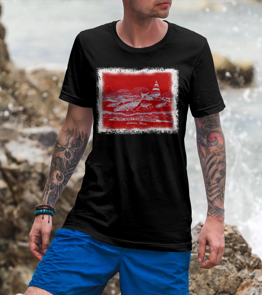 Captain Nemo's Ocean Emporium Lahaina Maui Nautical Adventure Scene T-Shirt
