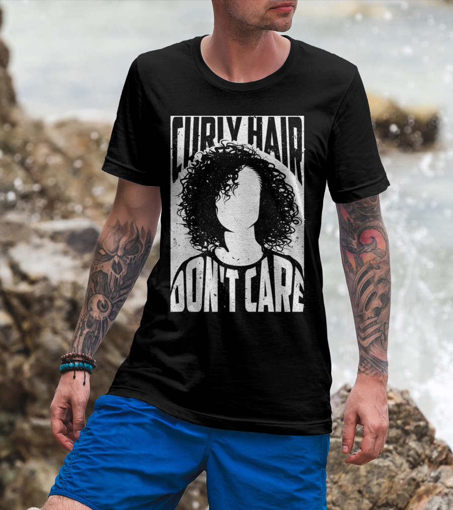 Curly Hair Don't Care Curlyhaired Charm T-Shirt