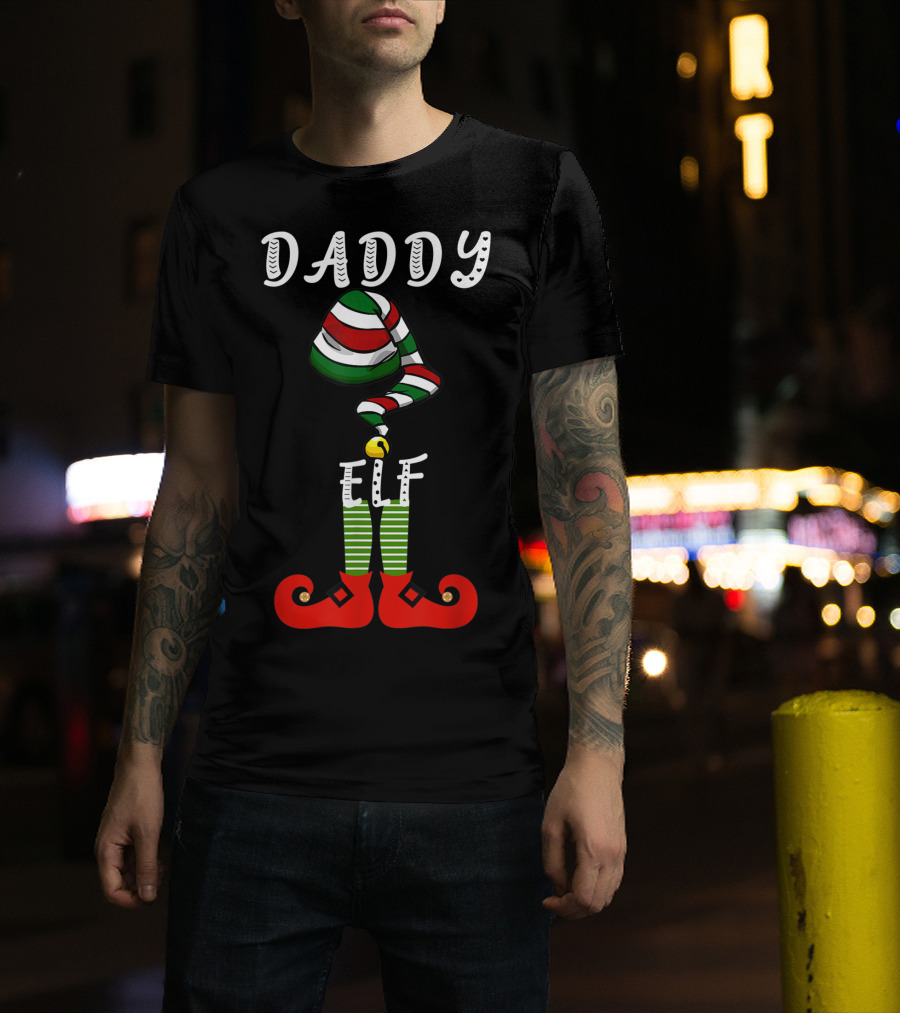 Daddy Elf Festive Family Christmas Holiday Group T-Shirt