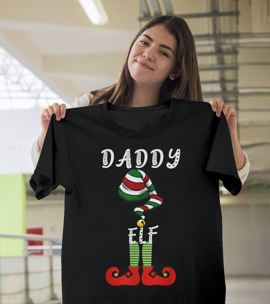 Daddy Elf Festive Family Christmas Holiday Group T-Shirt
