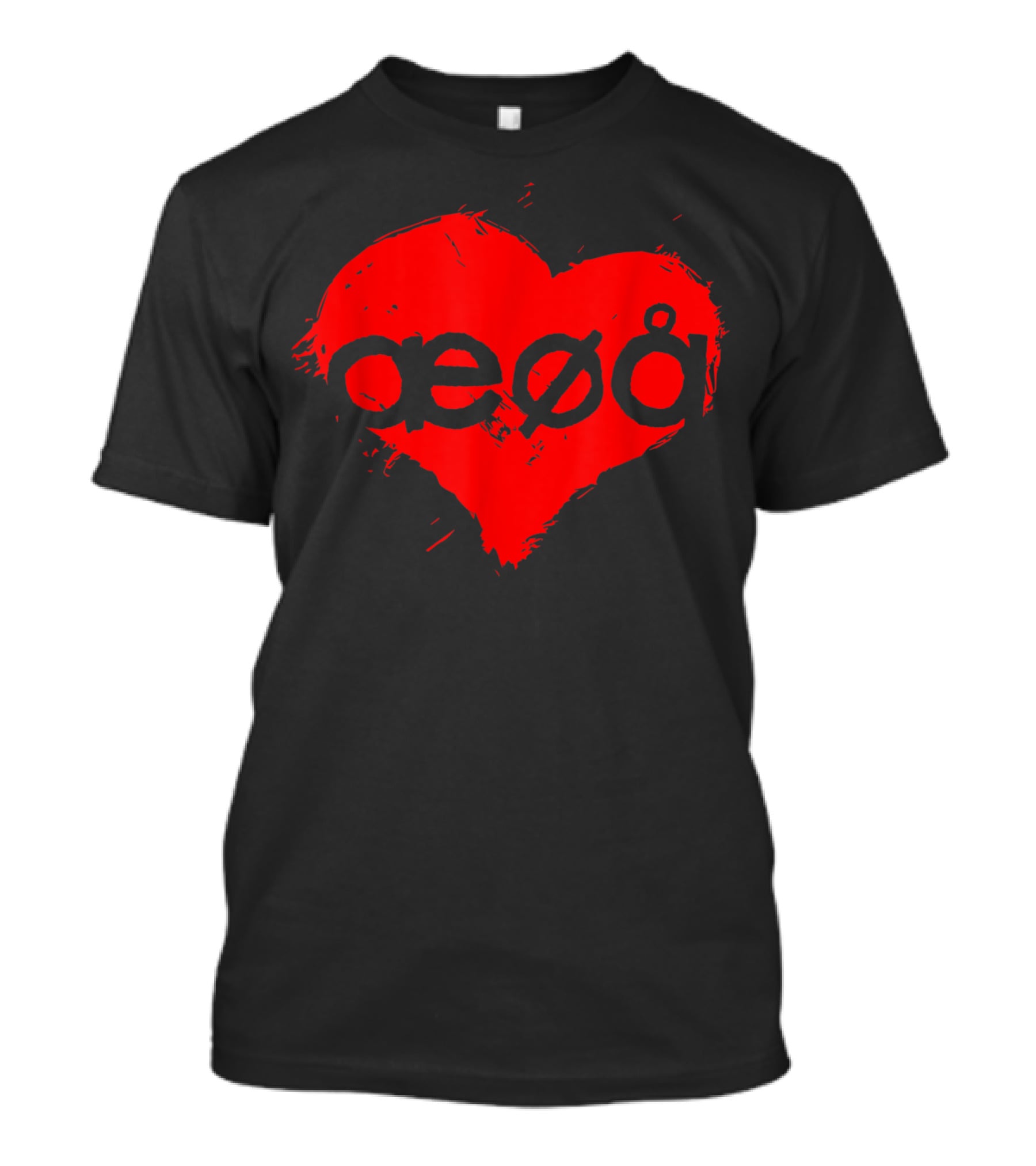 Funny Love For Denmark Alphabet Vowels æøå In Heart Shape T-Shirt