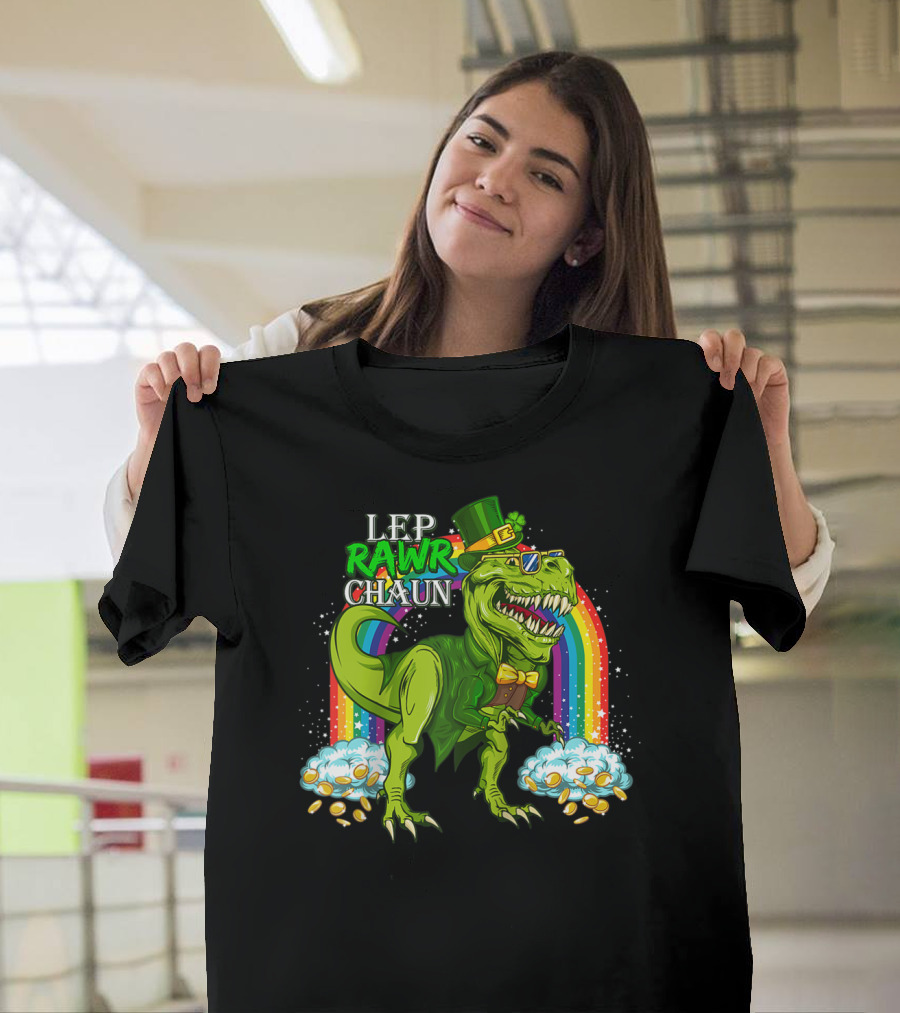 LEP RAWR CHAUN T-Rex Rainbow Coins T-Shirt