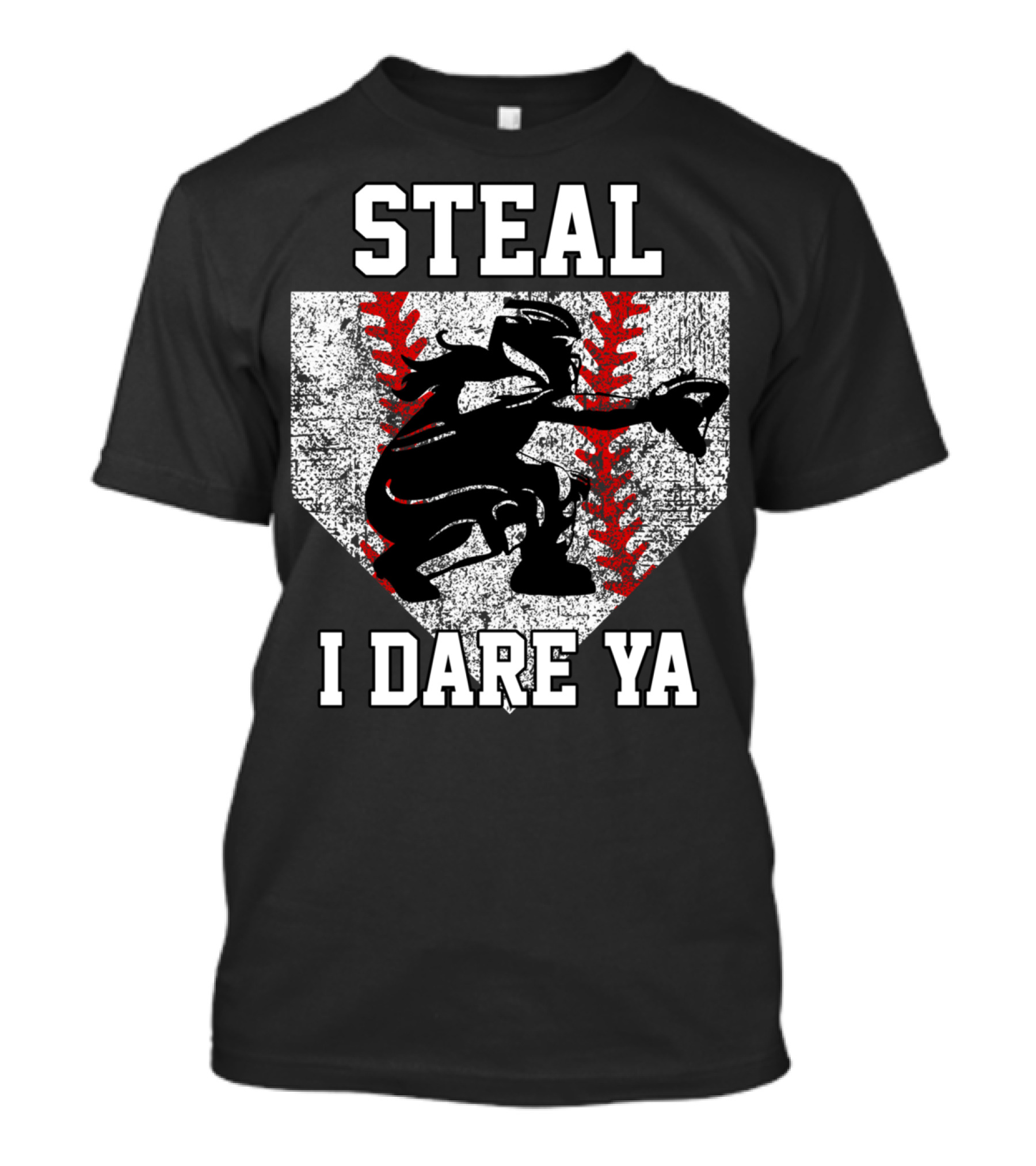 Steal I Dare Ya Girls Softball Catcher T-Shirt