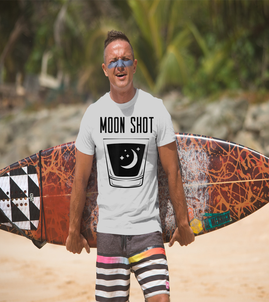 Moon Shot Drinking Alcohol Party Funny Shot T-Shirt