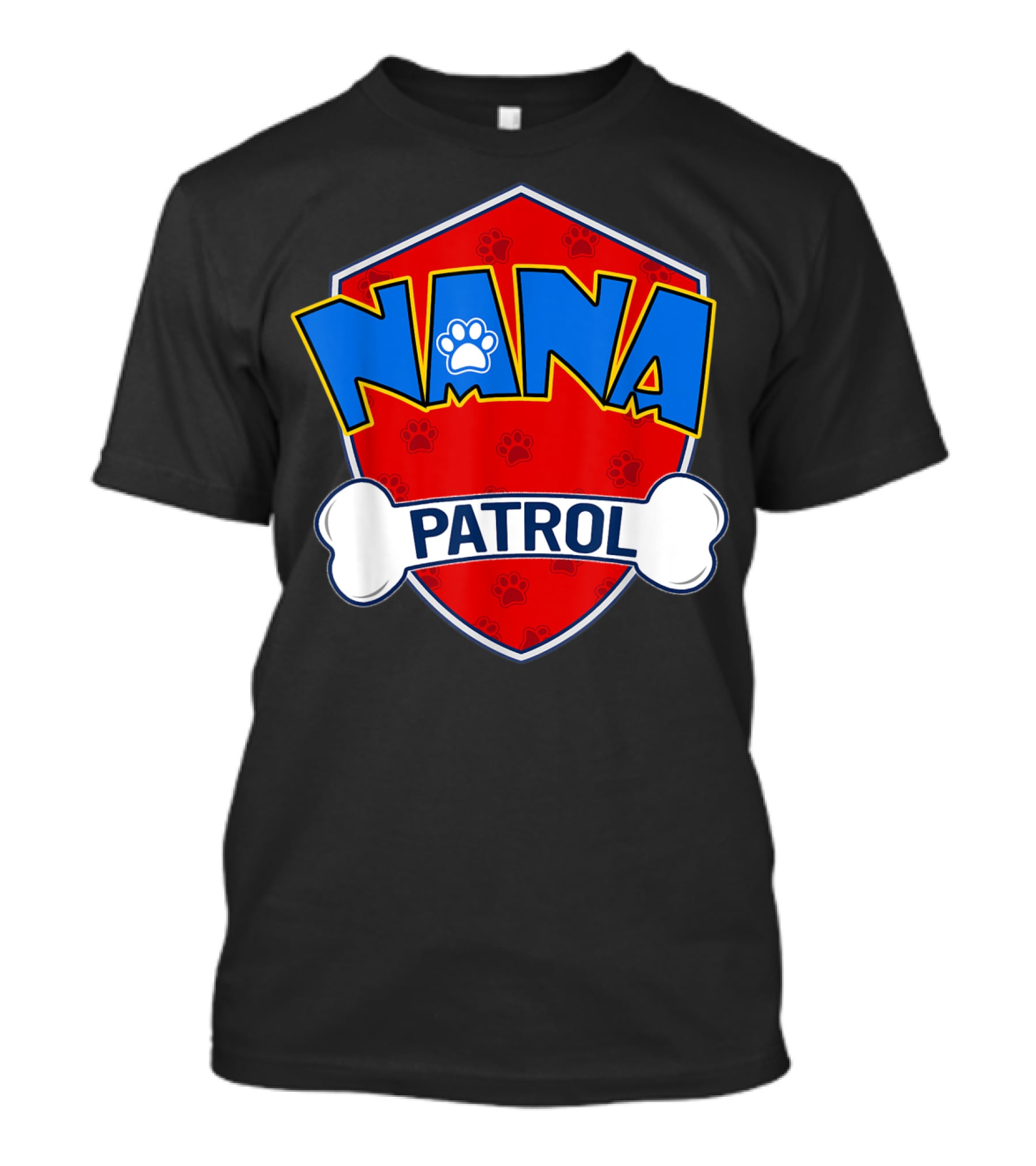 Nana Patrol Paw Badge Shield T-Shirt