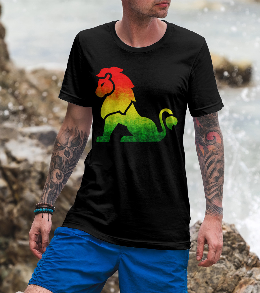 Rasta Flag Reggae Lion Jamaica T-Shirt