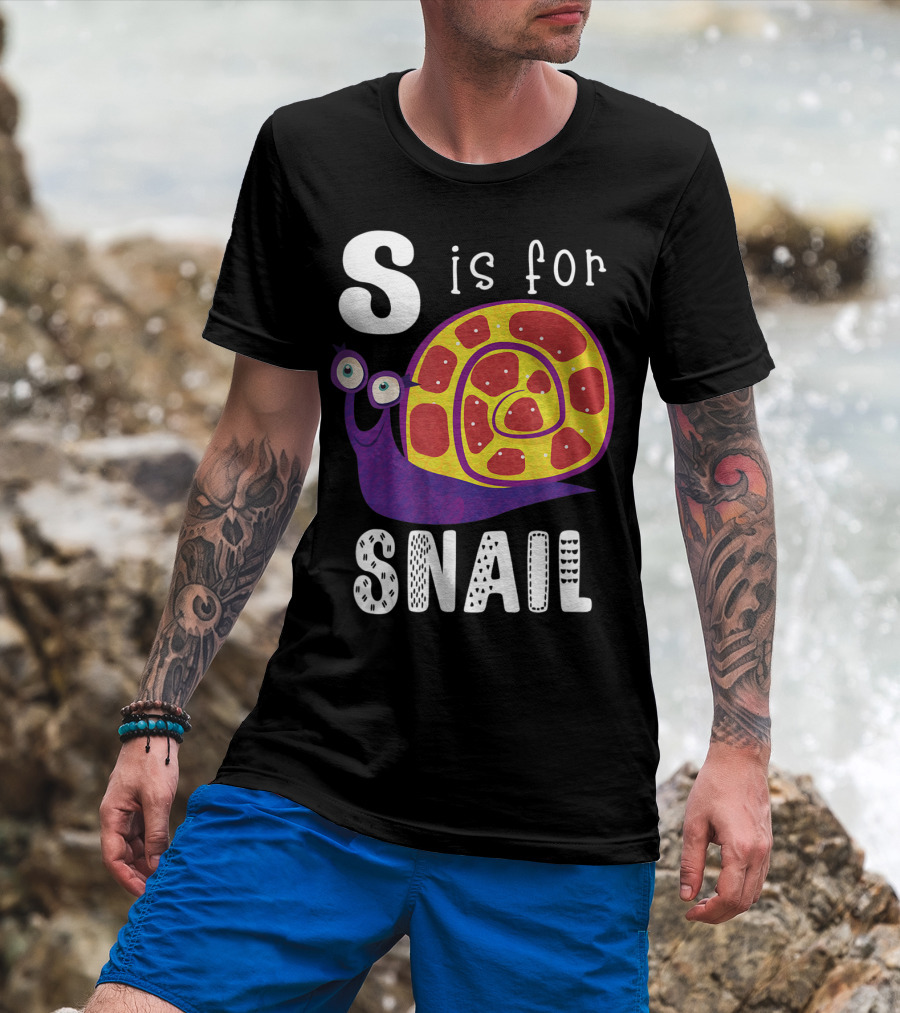 S Is For Snail Alphabet Letter Insect T-Shirt