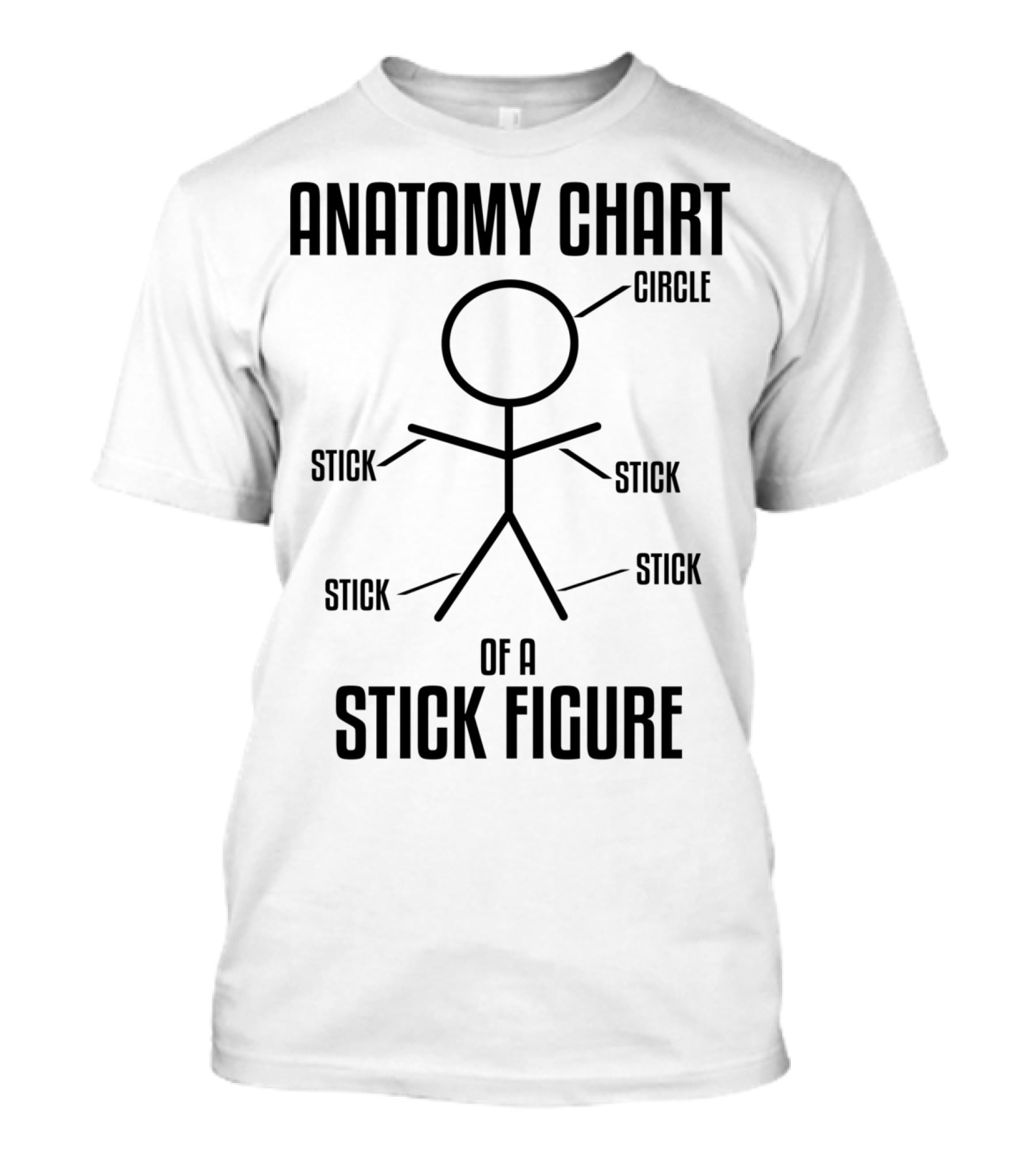 Anatomy Chart Of A Stick Figure Circle Stick T-Shirt