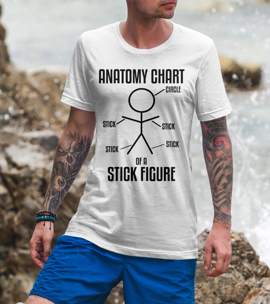 Anatomy Chart Of A Stick Figure Circle Stick T-Shirt