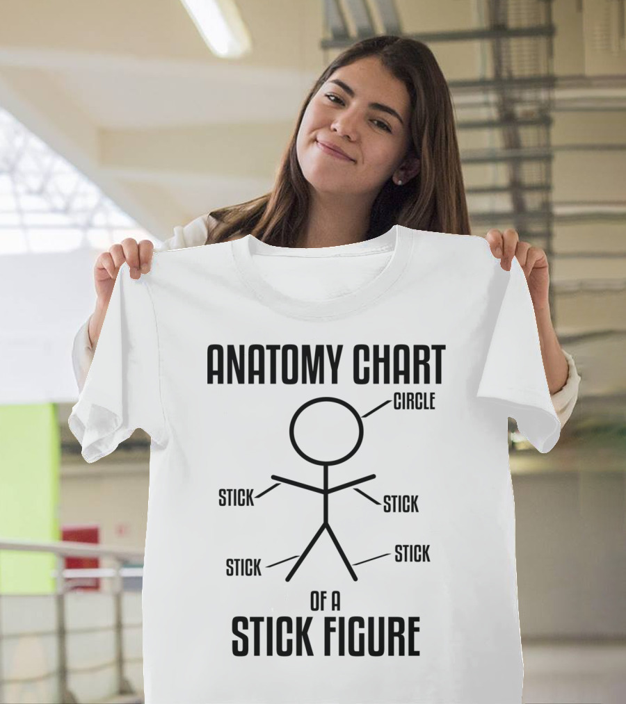 ANATOMY CHART OF A STICK FIGURE CIRCLE STICK T-Shirt