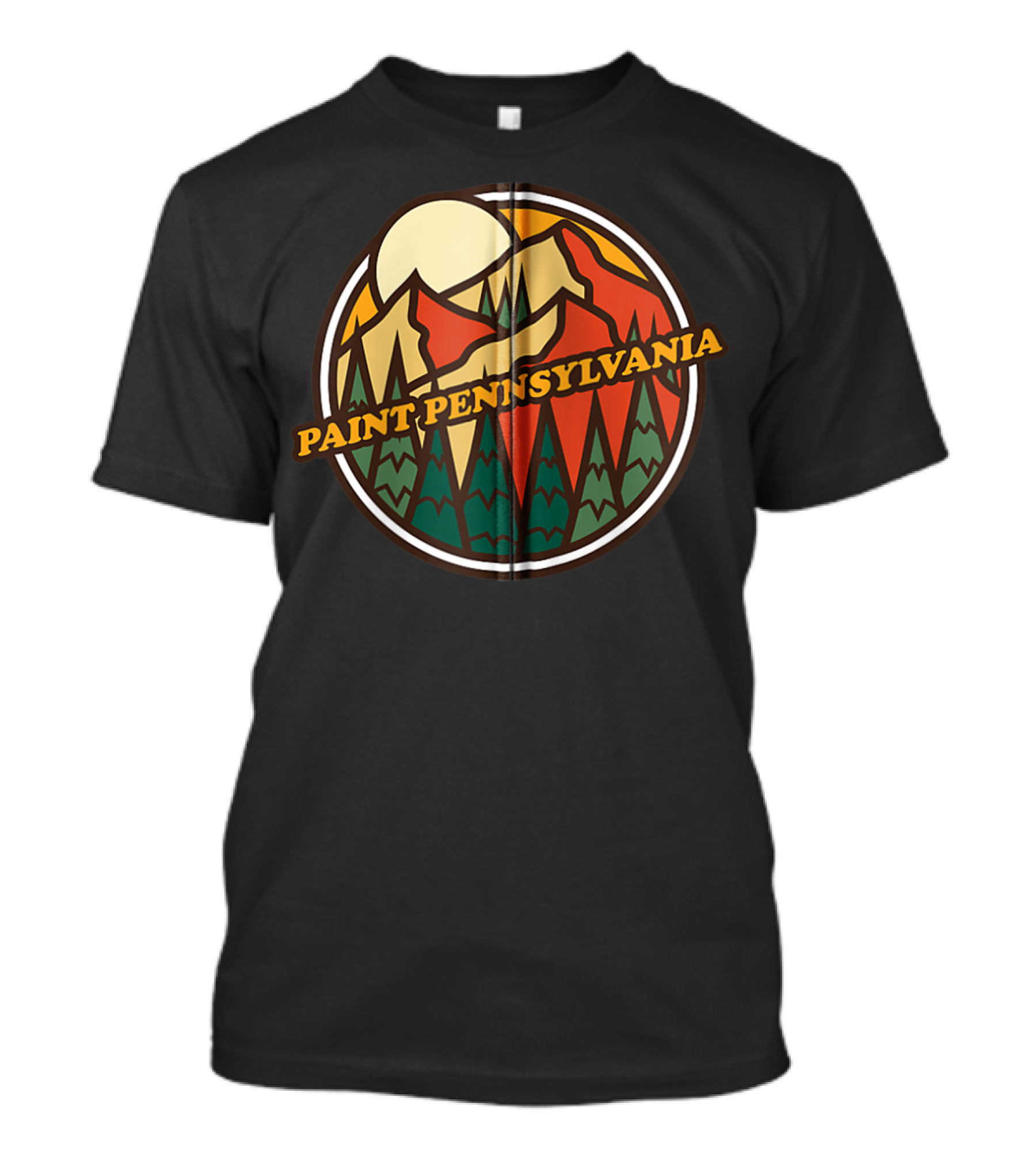 Paint Pennsylvania Vintage Mountain Hiking Adventure Sunset T-Shirt