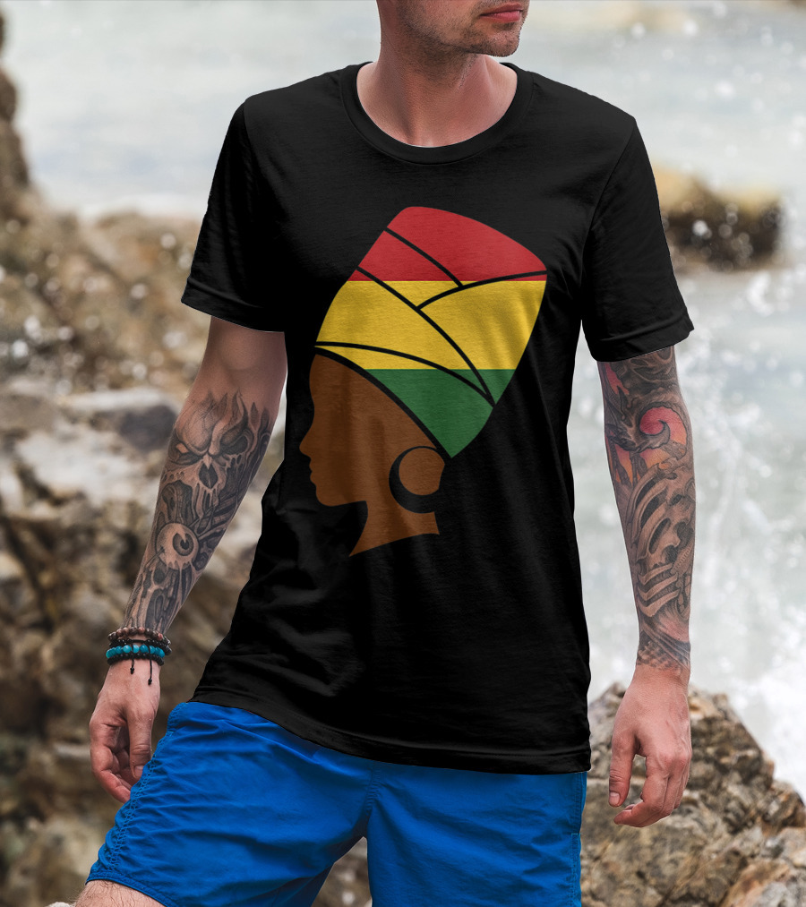 Proud Jamaica Reggae Woman With Rasta Colors T-Shirt