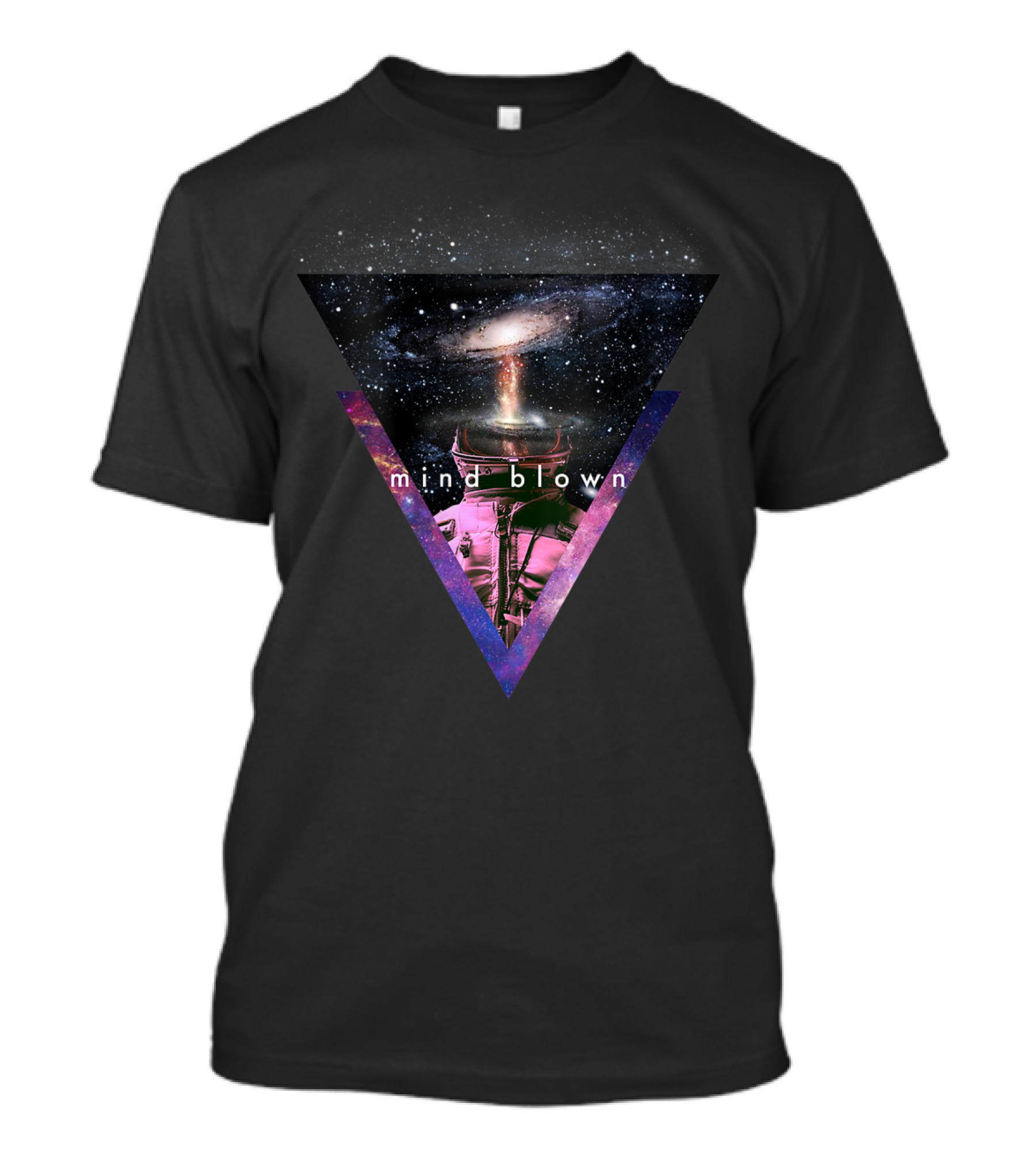 Mind Blown Vaporwave Astronaut Helmet Galaxy Explosion T-Shirt