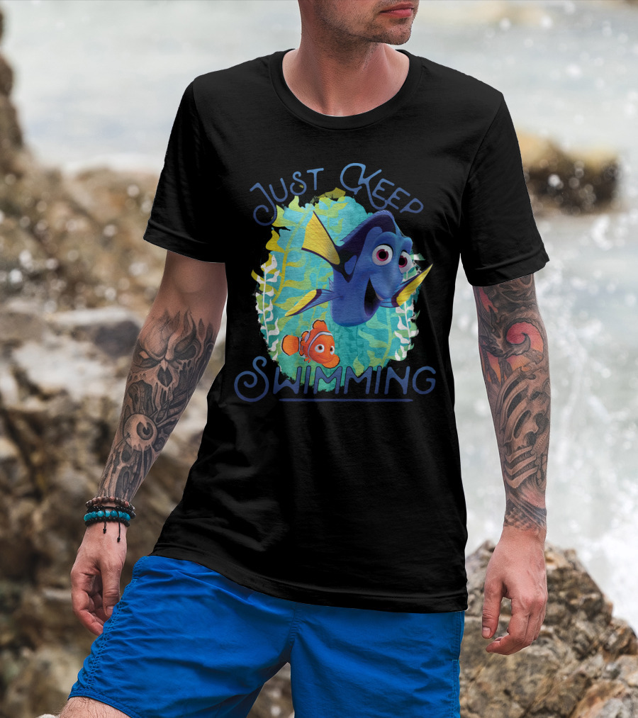 Disney Pixar Finding Dory Just Keep Swimming Dory And Nemo Ocean Adventure T-Shirt