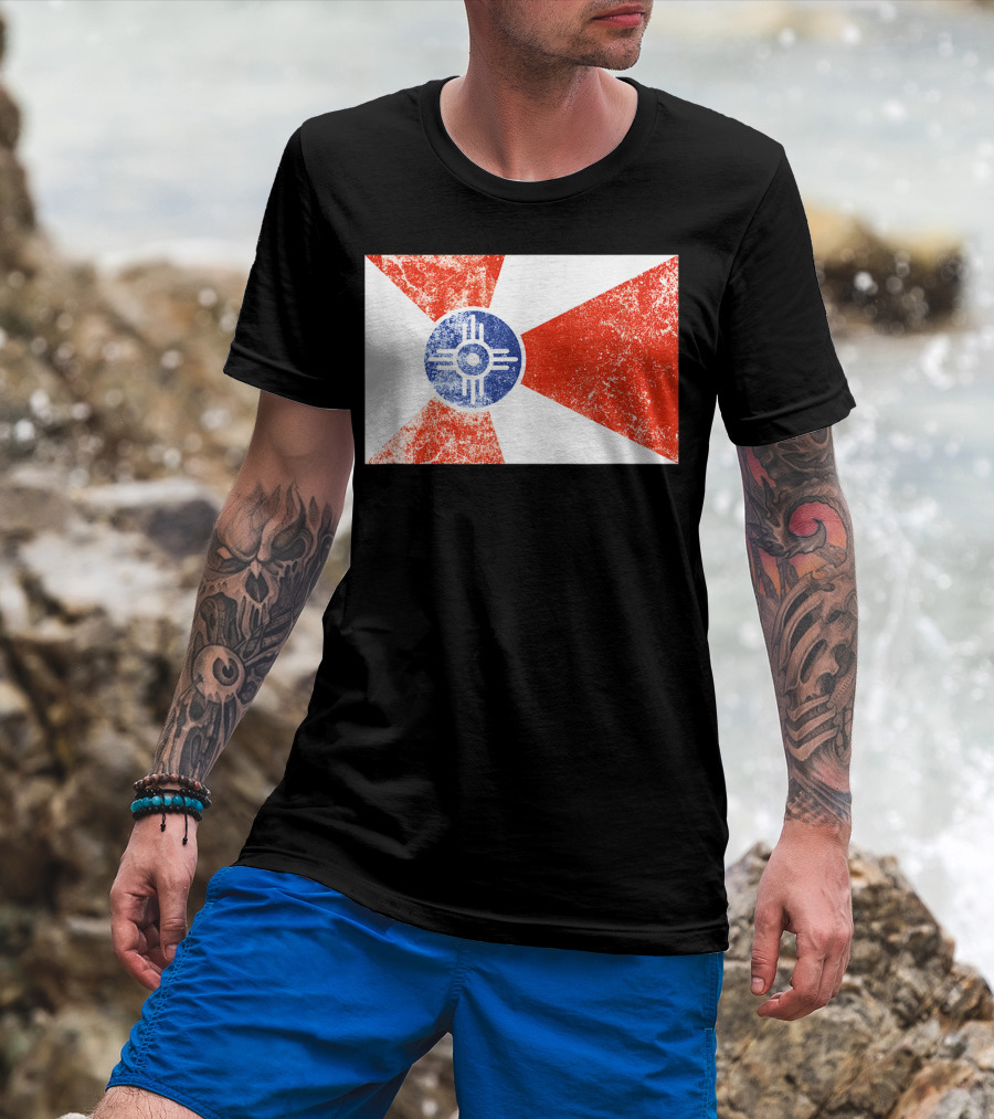 Distressed Vintage Wichita Flag T-Shirt