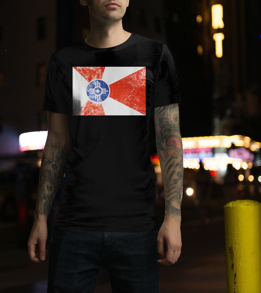 Distressed Vintage Wichita Flag T-Shirt