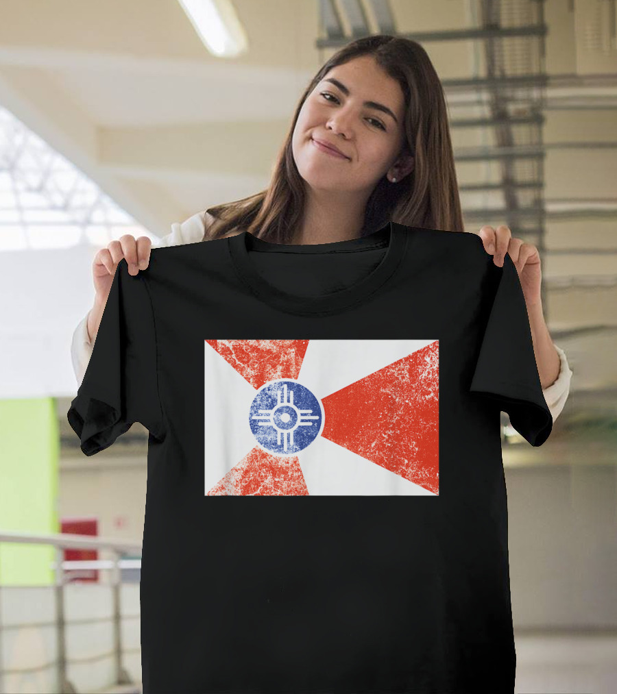 Distressed Vintage Wichita Flag T-Shirt