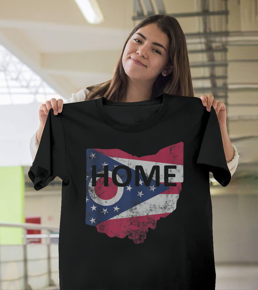 HOME Ohio State Flag Shape T-Shirt