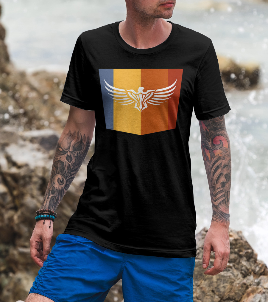 Falcon Great Eagle Winged Emblem With Tricolor Shield T-Shirt