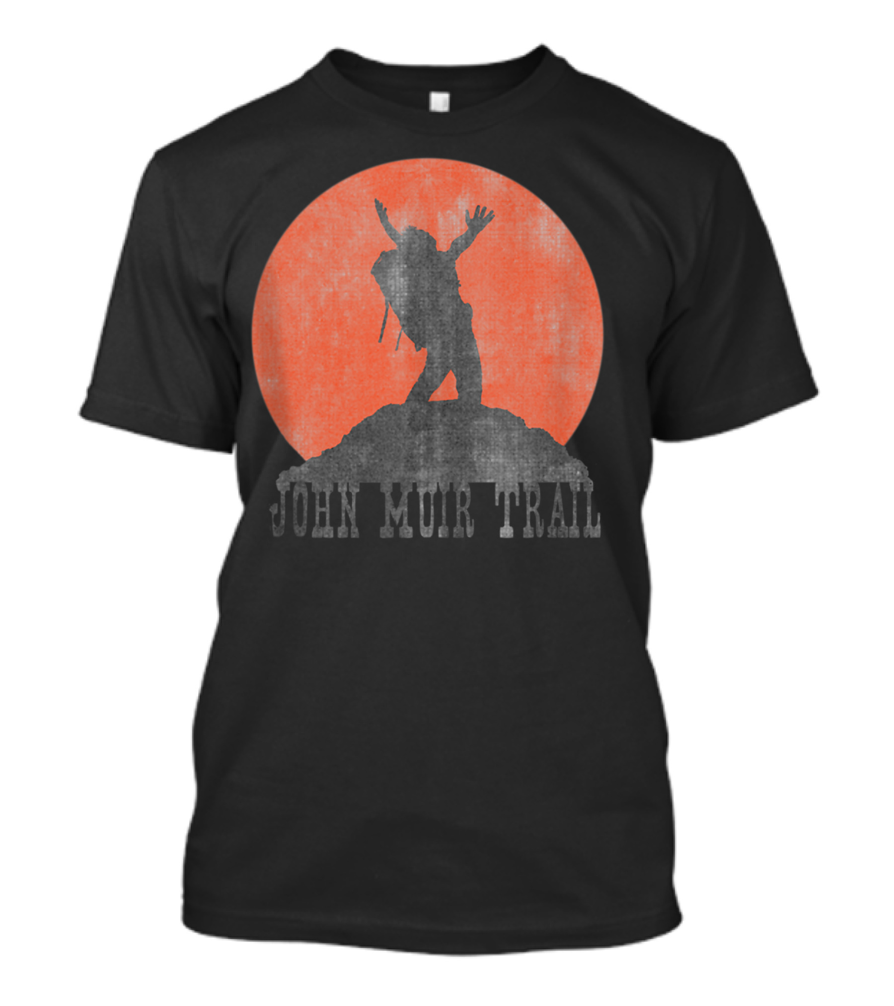 John Muir Trail Classic Hikers Silhouette With Backpack And Sunset T-Shirt
