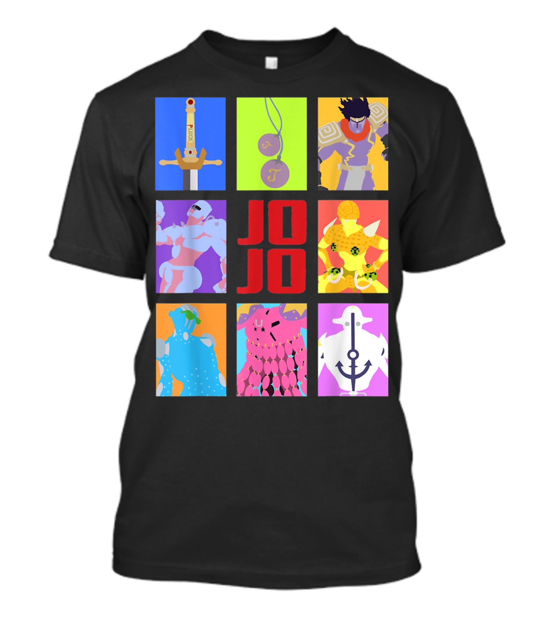 JOJO's Bizarre Adventure Iconic Character And Stand Panels Collection T-Shirt