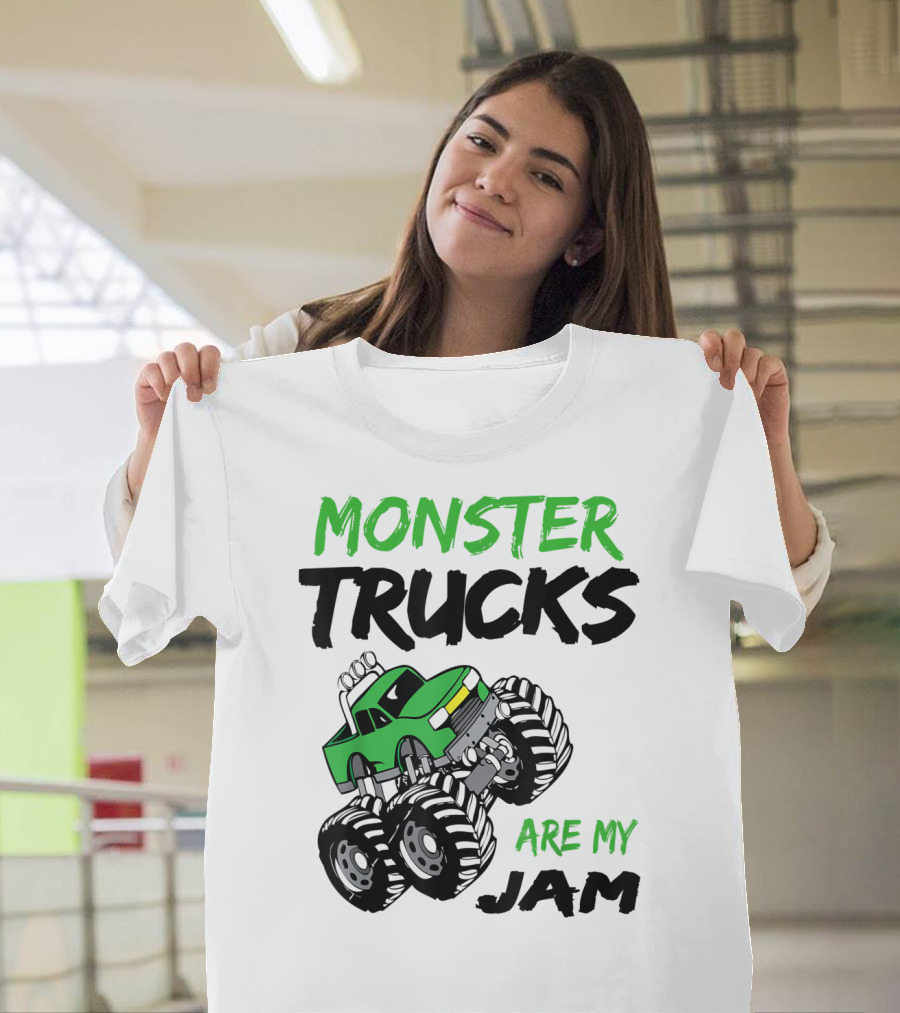 Monster Trucks Are My Jam Classic Green Racing Adventure T-Shirt