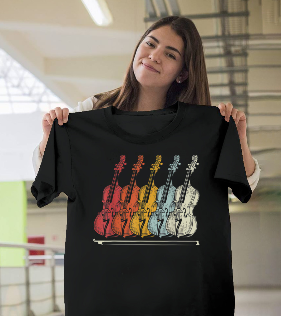 Classic Cello Rainbow Musical Instrument T-Shirt