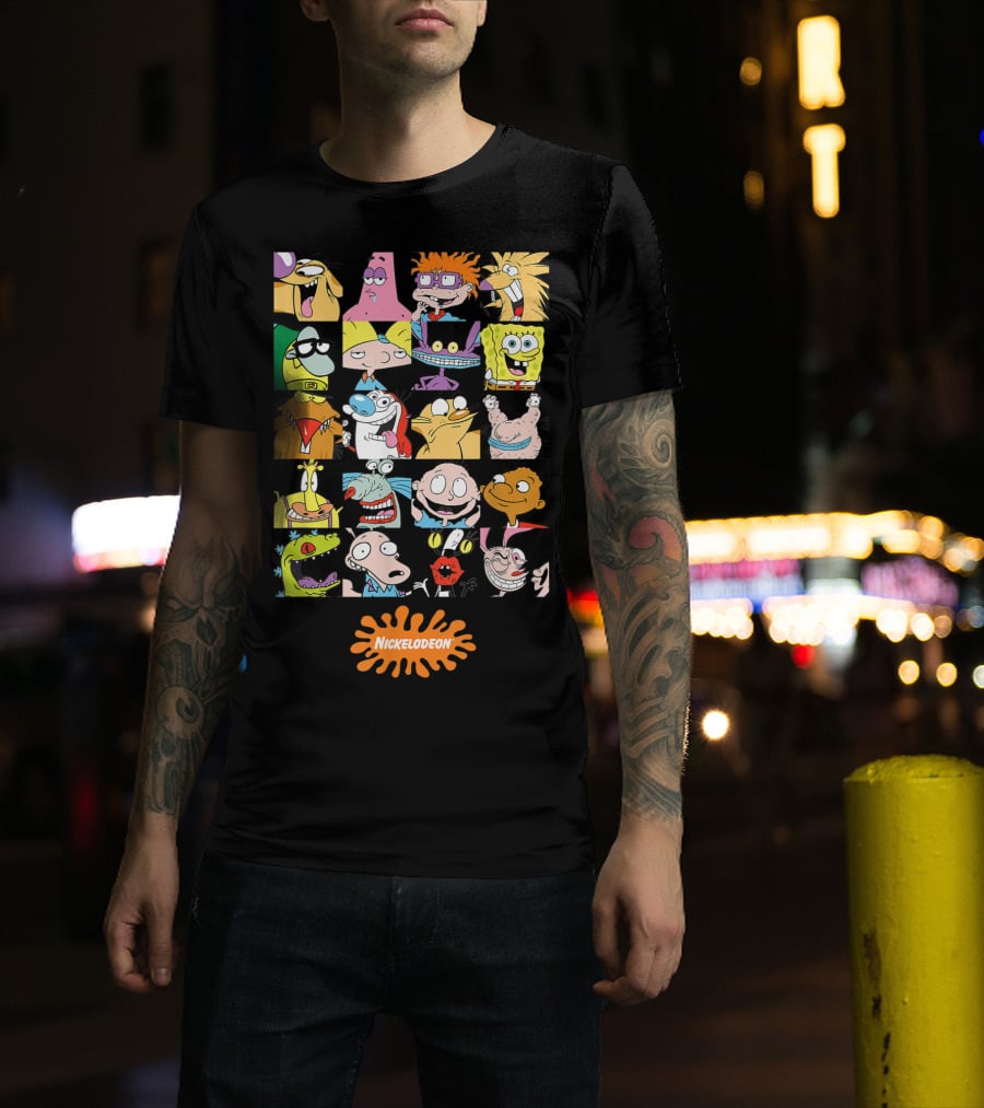 Nickelodeon Classic 90s Characters Featuring Rugrats Hey Arnold Spongebob Rocket Power And More T-Shirt