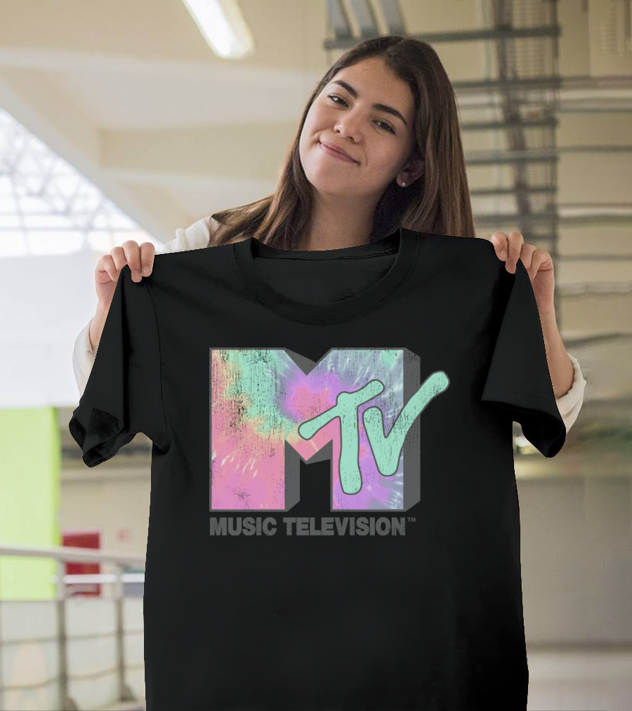 MTV Music Television Neon Tie Dye T-Shirt