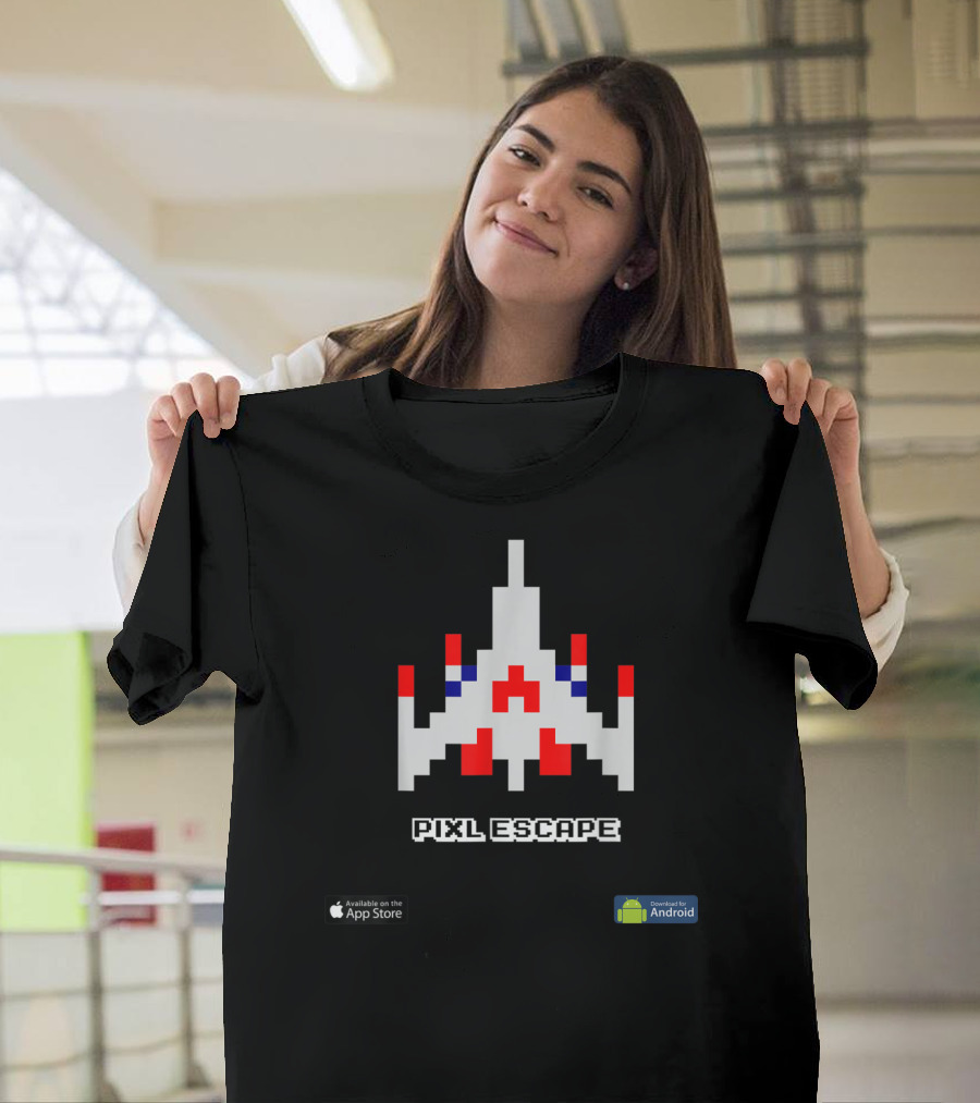 Pixl Escape Galaga Spaceship App Store Android Classic Retro Game T-Shirt
