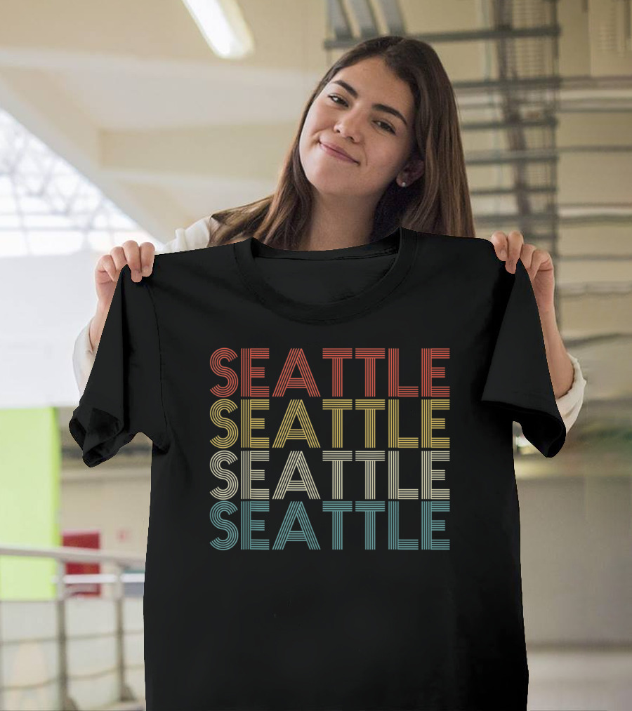 Retro Seattle Classic Vintage Seattle Repeated T-Shirt