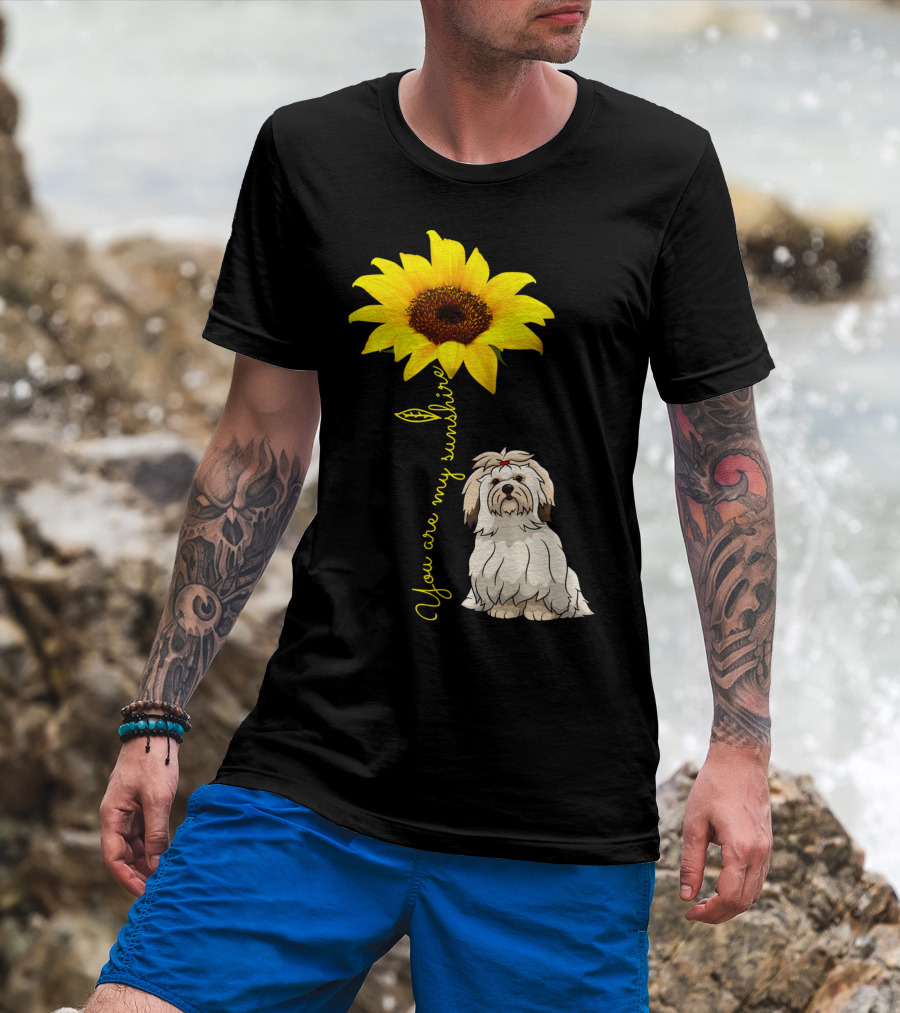Lhasa Apso Mom You Are My Sunshine Sunflower T-Shirt