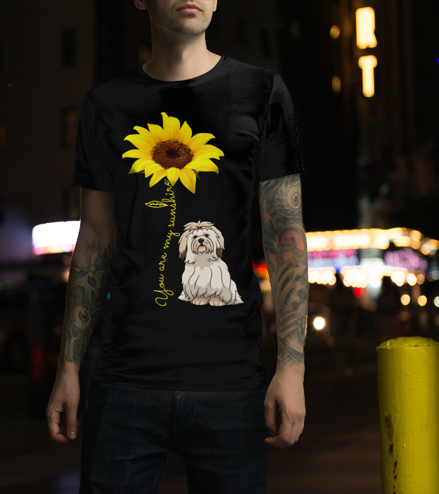 Lhasa Apso Mom You Are My Sunshine Sunflower T-Shirt