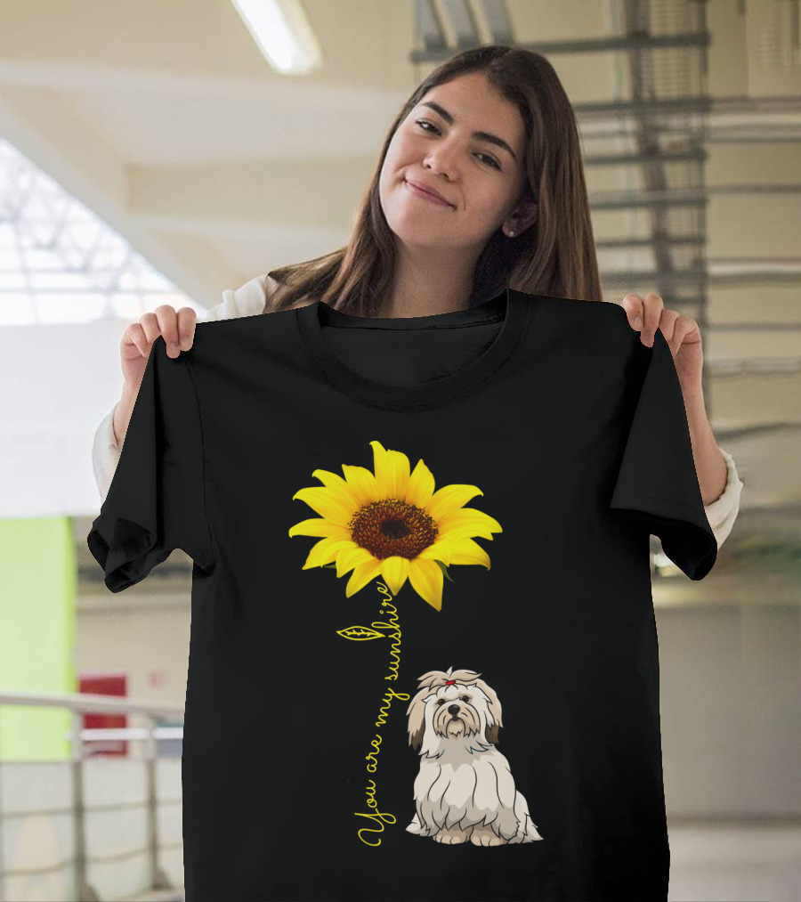 Lhasa Apso Mom You Are My Sunshine Sunflower T-Shirt