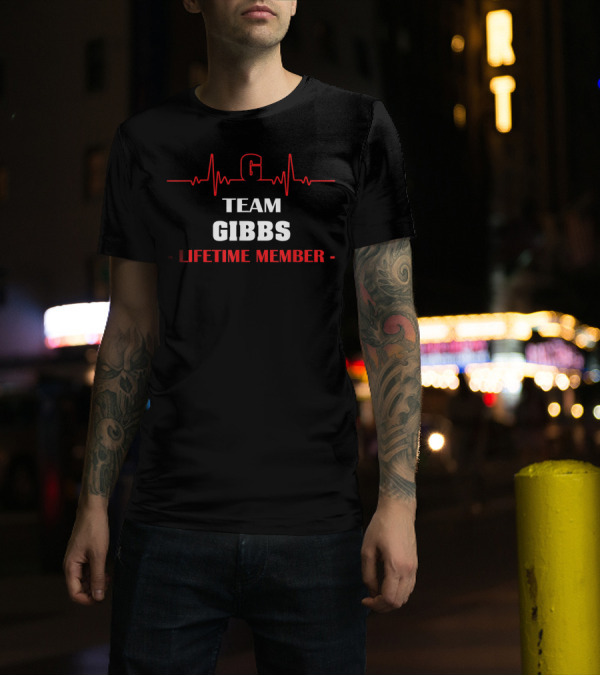Team Gibbs Lifetime Member Heartbeat T-Shirt