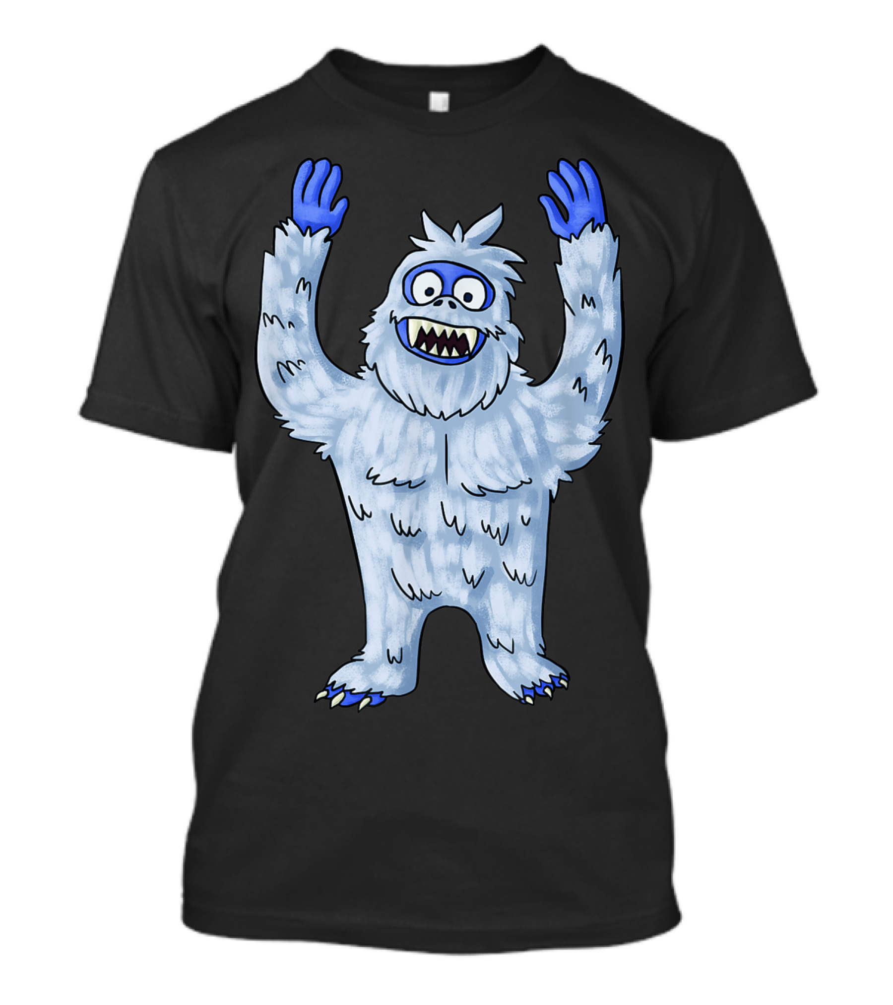 Vintage Christmas Abominable Snowman With Classic Blue And White Furry Monster T-Shirt