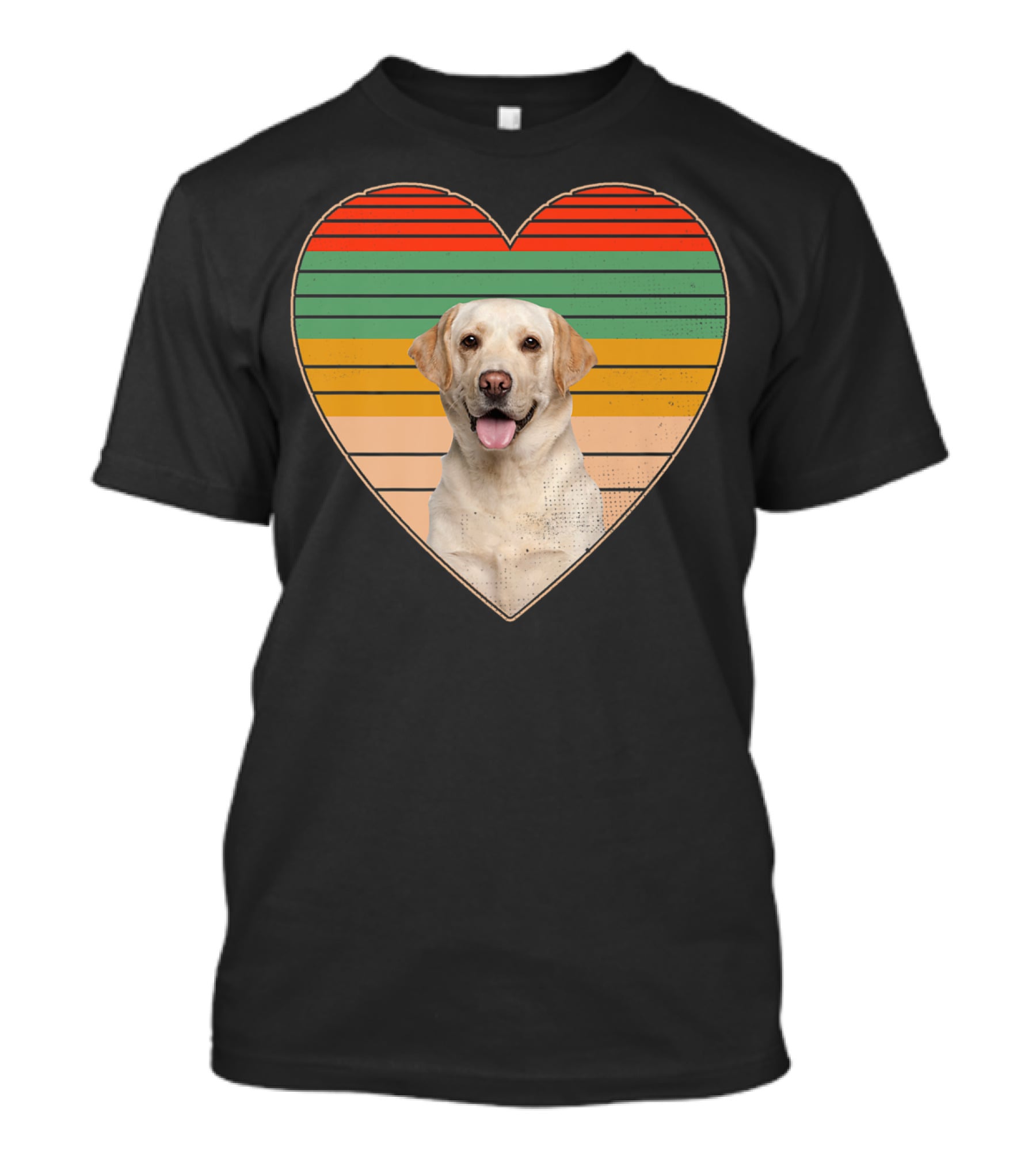 Vintage Labrador Retriever Heart Dog Lover Retro Stripes T-Shirt