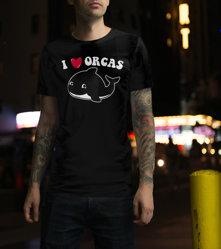 I Love Orcas Heart Cute Baby Killer Whale T-Shirt