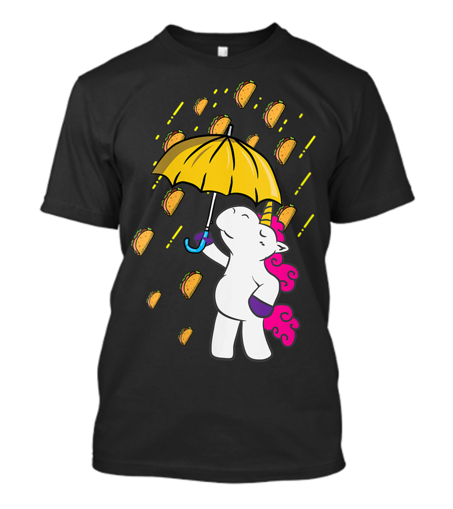 It's Raining Tacos Funny Unicorn Tacos Umbrella T-Shirt
