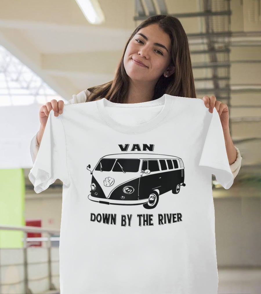 Classic Vintage 1960 Van Microbus Down By The River T-Shirt