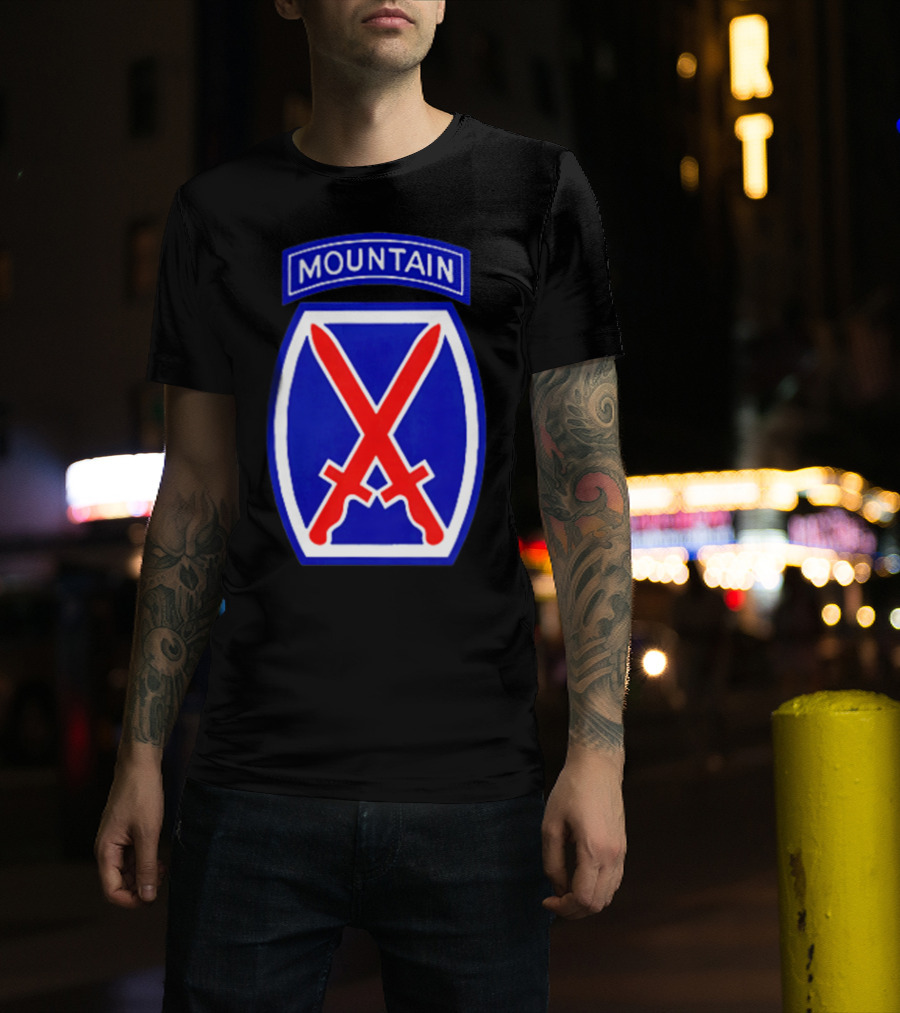 Army 10th Mountain Division Military Infantry Patch Mountain Shield T-Shirt