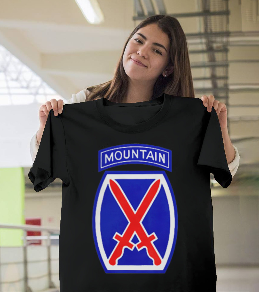 Army 10th Mountain Division Military Infantry Patch Mountain Shield T-Shirt
