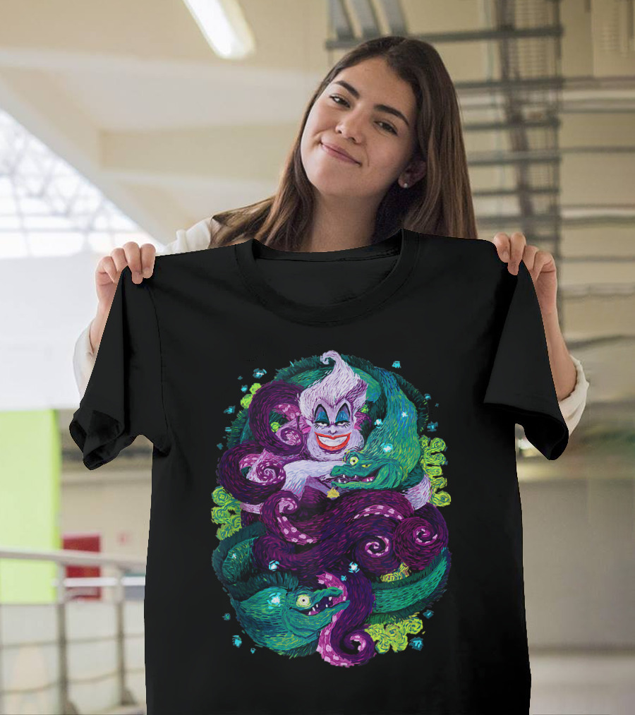 Disney The Little Mermaid Ursula Sea Witch Tentacles and Green Eels T-Shirt