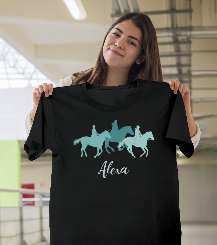 Alexa Horse Rider Silhouettes Personalized Name T-Shirt