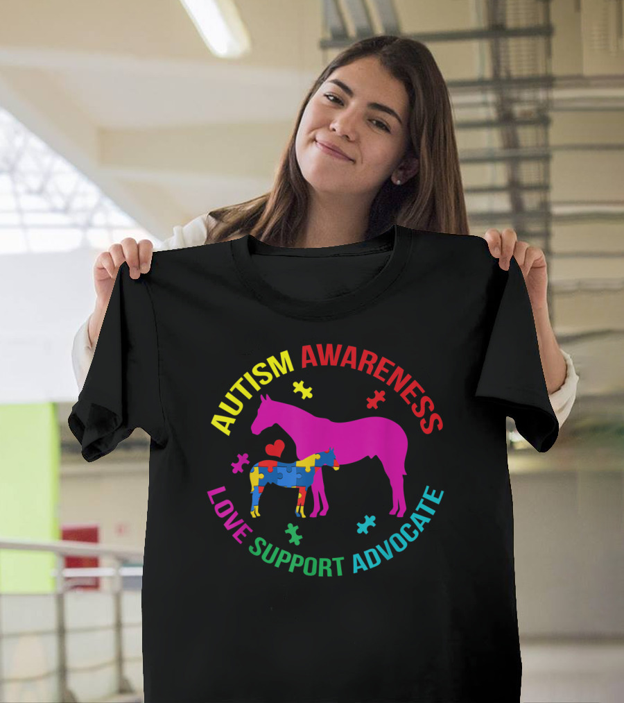 AUTISM AWARENESS LOVE SUPPORT ADVOCATE AUTISM HORSE T-Shirt