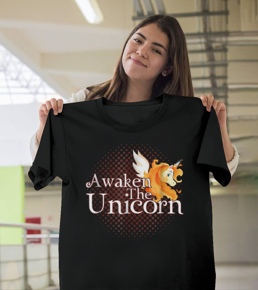 Awaken The Unicorn Magic Rainbow Fantasy Pegasus Horse T-Shirt