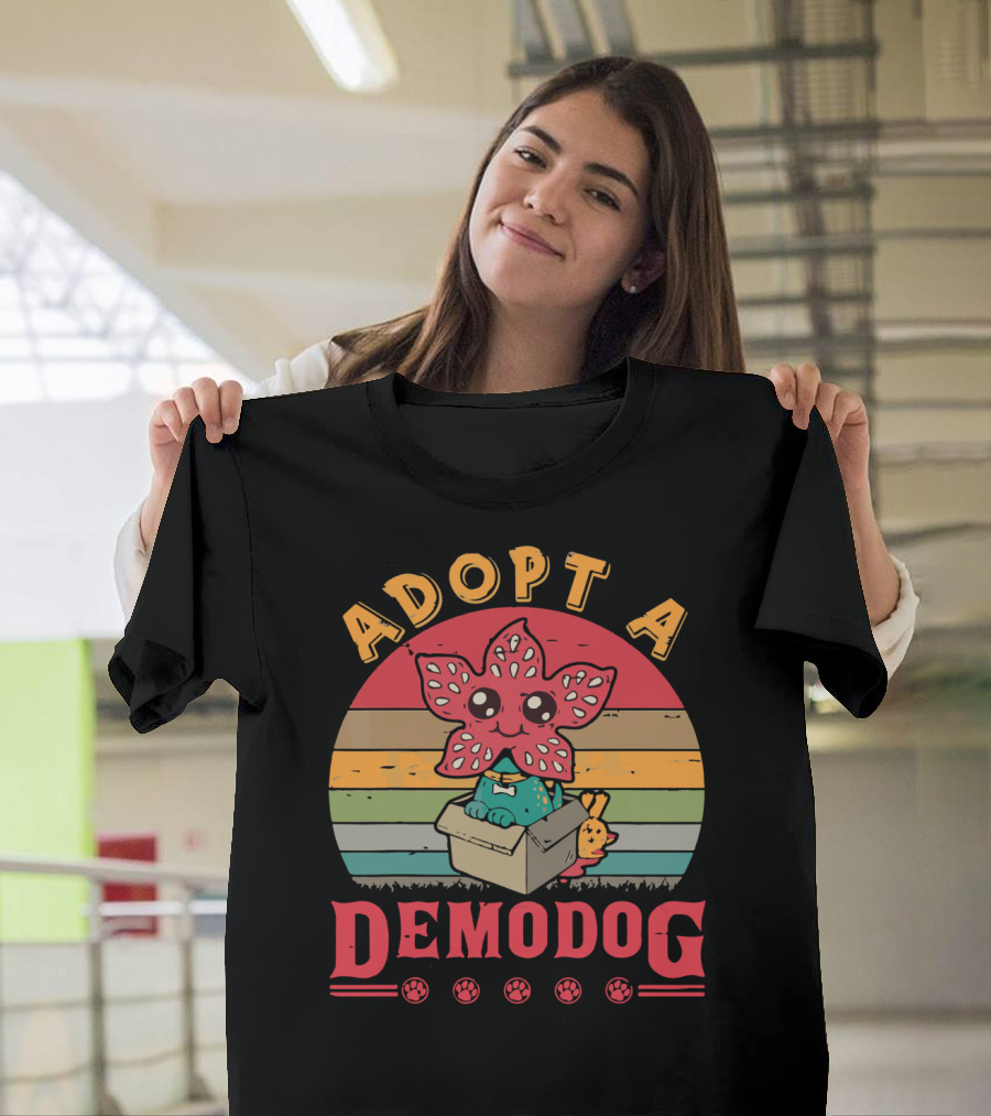 Adopt a Demodog Retro Rainbow Box T-Shirt